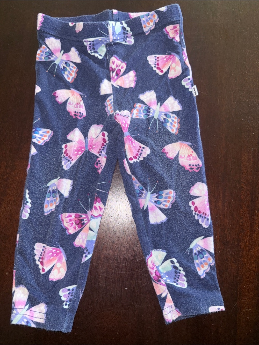 Little Sleepies Navy Leggings with Pink & Purple Butterflies